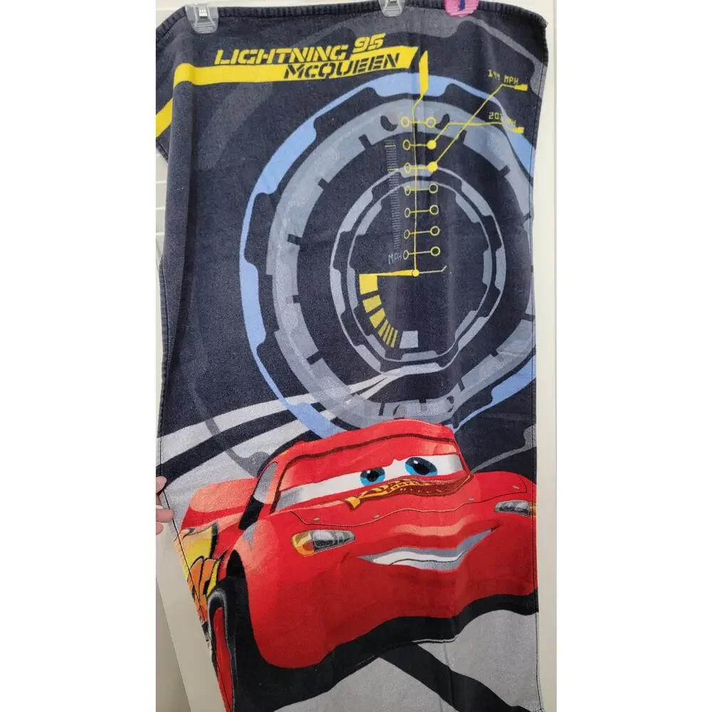Disney Pixar Cars Beach Towel 28x55 Lightning McQueen Kids Bath Jay Franco